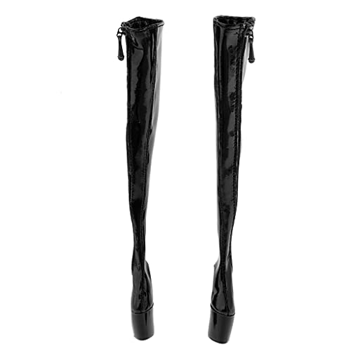1/6 Damen Überknie Hohe Absätze Kleidung Zubehör für 12inch Action Figuren, Schwarz von Fenteer