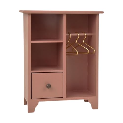 Fenteer 1/12 Puppenhaus-Kleiderschrank, Miniatur-Möbel, Foto-Requisiten, Mini-Kleiderständer, Kleiderständer mit Schublade für handgefertigte Fenteer 1/12 Puppenhaus-Kleiderschrank, Miniatur-Möbel, Foto-Requisiten, Mini-Kleiderständer, Kleiderständer mit Schublade für handgefertigte von Fenteer