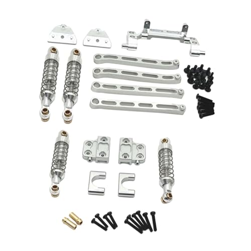 Fenteer 1/12 RC-Auto-Ersatzteilsatz, Stoßdämpfer vorne und hinten, Upgrade-Teileersatz, Metall-Stoßdämpferhalterung für MN82S, DIY-Modifiziert, Argent von Fenteer
