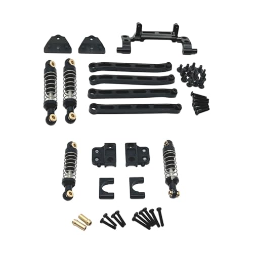 Fenteer 1/12 RC-Auto-Ersatzteilsatz, Stoßdämpfer vorne und hinten, Upgrade-Teileersatz, Metall-Stoßdämpferhalterung für MN82S, DIY-Modifiziert, Schwarz von Fenteer