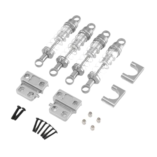Fenteer 1/12 RC Auto Stoßdämpfer Set Stoßdämpfer Halter Metall Ersatz Reparatur Verbesserte Kits für MN82 82S 82Pro Hobby Auto DIY Modifiziert, Silber von Fenteer