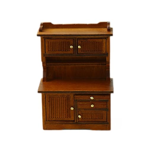 Fenteer 1/16 Dollhouse Bücherregal Miniatur Display Rack Sturdy Study Decor Holz Glatte Oberfläche und polierter Puppenhaus -Aufbewahrungsschrank, Braun von Fenteer