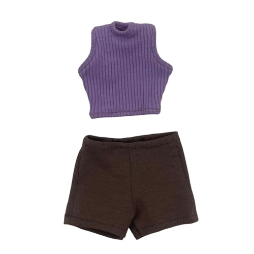 Fenteer 1/6 ärmelloses Top mit Turnhose, lässiges, stilvolles Basic-Crop-Outfit, lässiges für 12-Zoll-Figuren, Ankleidezubehör, Braun Fenteer 1/6 ärmelloses Top mit Turnhose, lässiges, stilvolles Basic-Crop-Outfit, lässiges für 12-Zoll-Figuren, Ankleidezubehör, Braun von Fenteer