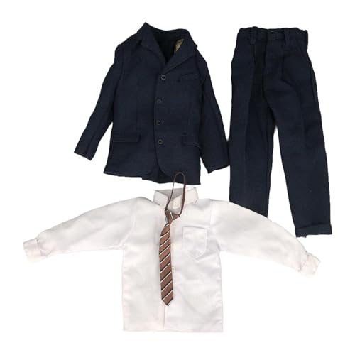 Fenteer 1/6 männliche Figurenpuppenkleidung, Outfit Jackethosen Hemd Krawatte Modehandmade Kostüm Voller Anzug für 12 -Zoll -männliche Figuren, Braune Krawatte Fenteer 1/6 männliche Figurenpuppenkleidung, Outfit Jackethosen Hemd Krawatte Modehandmade Kostüm Voller Anzug für 12 -Zoll -männliche Figuren, Braune Krawatte von Fenteer