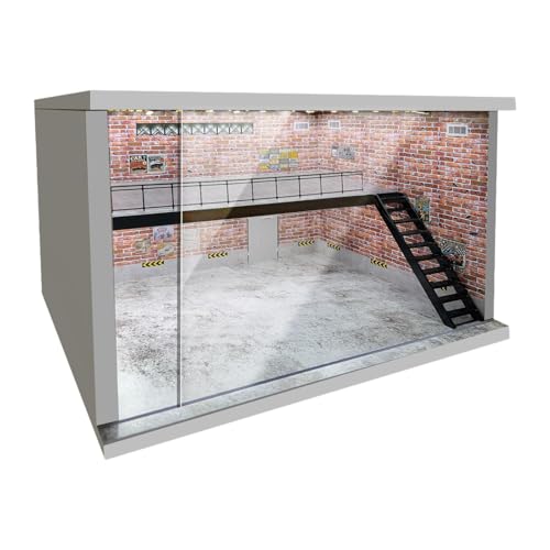 Fenteer 1/64 1/36 1/32 Skala Diecast Auto Vitrine Display Stand Auto Modell Parkplatz mit Licht für Legierung Auto Layout Sammlung, Rote Rechte Treppe Fenteer 1/64 1/36 1/32 Skala Diecast Auto Vitrine Display Stand Auto Modell Parkplatz mit Licht für Legierung Auto Layout Sammlung, Rote Rechte Treppe von Fenteer