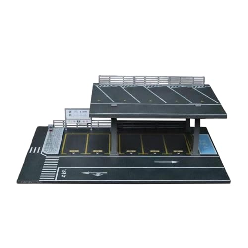 Fenteer 1/64 Druckguss-Auto-Display, Fahrzeugmodell-Displayständer für Sammlerstücke, Parkszene, Desktop-, Diorama, Garage, Parkplatz, Style A von Fenteer