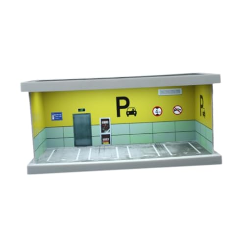 Fenteer 1/64 Modellauto -Display -Hülle Aufbewahrungsbox -Dekoration Szenario mit leichten und Acrylabdeckungsschmuck Parkeszener Organizer, Style D von Fenteer