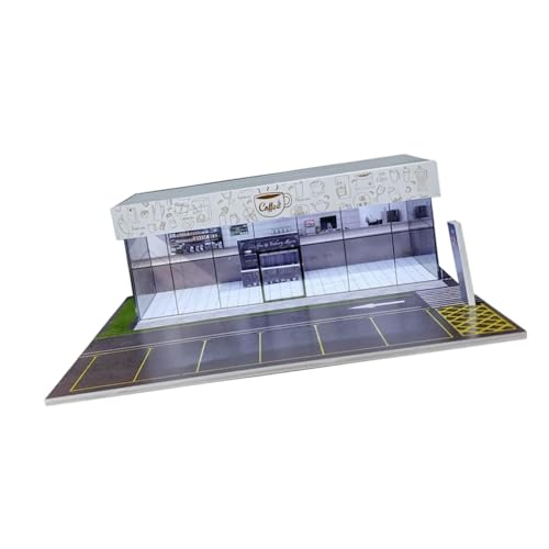 Fenteer 1/64 Modellauto-Vitrine, Aufbewahrungsbox für Spielzeugautos, Foto-Requisite, staubdichte Dekoration mit Licht, Ornament, Diorama, Miniaturszene, Milchkaffee Fenteer 1/64 Modellauto-Vitrine, Aufbewahrungsbox für Spielzeugautos, Foto-Requisite, staubdichte Dekoration mit Licht, Ornament, Diorama, Miniaturszene, Milchkaffee von Fenteer