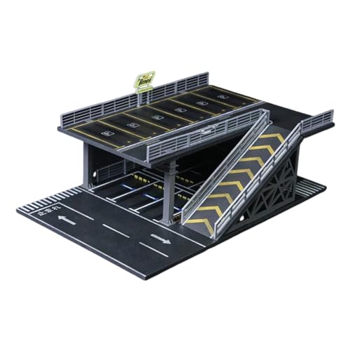 Fenteer 1/64 Parkplatz-Diorama, Modellauto-Vitrine, Dekoration, einfache Montage, Szenario, Spielzeugauto-Vitrine, Miniatur-Landschaftsmodell, Style A von Fenteer