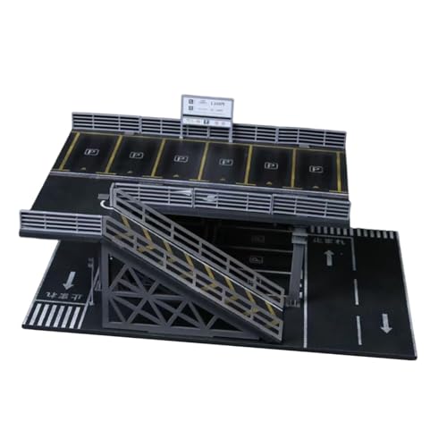 Fenteer 1/64 Parkplatz-Diorama, Modellauto-Vitrine, Dekoration, einfache Montage, Szenario, Spielzeugauto-Vitrine, Miniatur-Landschaftsmodell, Style B von Fenteer
