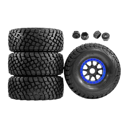 Fenteer 1/7 1/8 Kurze Karten Reifen auf der Straße Reifen Reparatur Direkt Ersetzt Hochleistungsmodell Autoreifen Fernbedienung Auto Felgen, Blau von Fenteer