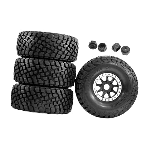 Fenteer 1/7 1/8 Kurze Karten Reifen auf der Straße Reifen Reparatur Direkt Ersetzt Hochleistungsmodell Autoreifen Fernbedienung Auto Felgen, Silber von Fenteer