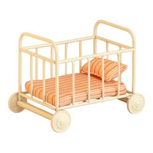 Fenteer 1: 12 Miniaturpuppenhaus Krippenbett Miniaturmöbelzimmer DIY Accessoires Miniatur Kleinkinder Bett für Handwerk Geschenkdekoration, Streifen Fenteer 1: 12 Miniaturpuppenhaus Krippenbett Miniaturmöbelzimmer DIY Accessoires Miniatur Kleinkinder Bett für Handwerk Geschenkdekoration, Streifen von Fenteer