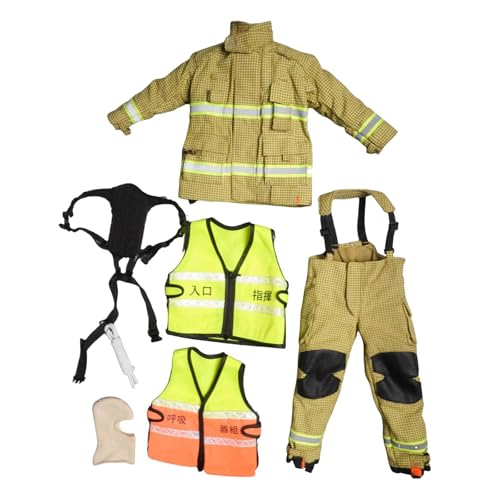 Fenteer 1: 6 Modell Feuerwehrmann Anzug Formaler Feuerwehrmann -Outfit für 12 'Zoll männliche Actionfigur Zubehör, Hellgelb von Fenteer