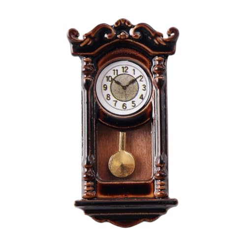 Fenteer 1:12 Dollhouse Miniatur Römische Uhr Puppenzubehör Dekoration Foto Requisiten Römische Uhr für Geschenkeinrichtungen Mikrolandschaft, Flache Glocke von Fenteer