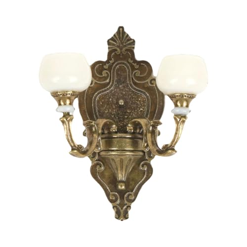 Fenteer 1:12 Puppenhaus-Wandlampe, Mini-Wandlampe, Geburtstagsgeschenk, Feengarten-Ornamente, Puppenhaus-Möbel, Rollenspiel für Puppenhaus, Bronzene Doppellampe Fenteer 1:12 Puppenhaus-Wandlampe, Mini-Wandlampe, Geburtstagsgeschenk, Feengarten-Ornamente, Puppenhaus-Möbel, Rollenspiel für Puppenhaus, Bronzene Doppellampe von Fenteer