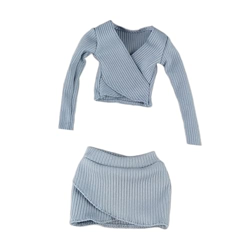 Fenteer 1:6 Maßstab Basic Crop Top Action Figur Kleidung Handgemachte weibliche Figur Kleidung Kurzer Rock zum Anziehen, Blau Fenteer 1:6 Maßstab Basic Crop Top Action Figur Kleidung Handgemachte weibliche Figur Kleidung Kurzer Rock zum Anziehen, Blau von Fenteer