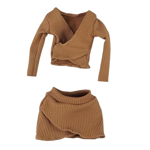 Fenteer 1:6 Maßstab Basic Crop Top Action Figur Kleidung Handgemachte weibliche Figur Kleidung Kurzer Rock zum Anziehen, Braun Fenteer 1:6 Maßstab Basic Crop Top Action Figur Kleidung Handgemachte weibliche Figur Kleidung Kurzer Rock zum Anziehen, Braun von Fenteer
