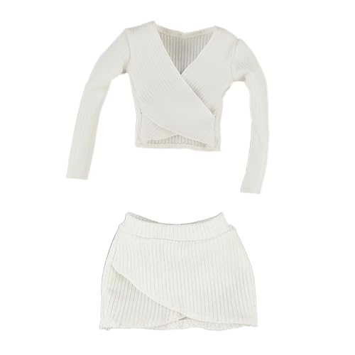 Fenteer 1:6 Maßstab Basic Crop Top Action Figur Kleidung Handgemachte weibliche Figur Kleidung Kurzer Rock zum Anziehen, Weiß Fenteer 1:6 Maßstab Basic Crop Top Action Figur Kleidung Handgemachte weibliche Figur Kleidung Kurzer Rock zum Anziehen, Weiß von Fenteer