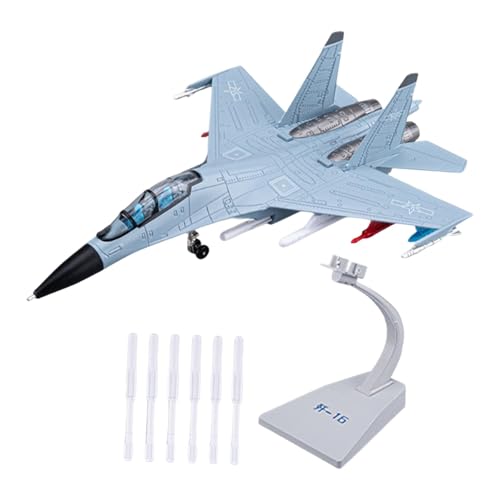 Fenteer 1:81 Kampfjet-Modell, interaktives Flugzeug mit Ton- und Lichteffekt, Spielzeugflugzeug für Geburtstagsgeschenke, Büro-Gedenkregale, Blau von Fenteer