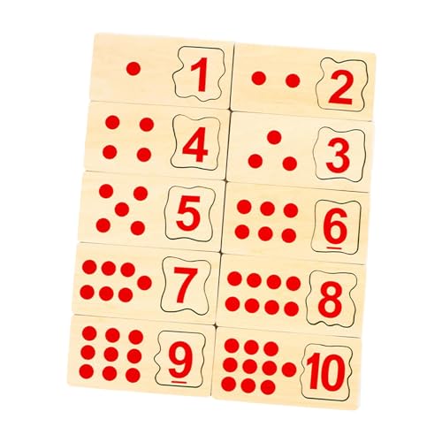 Fenteer 10 Stück Holzzählblöcke Zahlen 1-10 Holzpuzzle Matching-Spiel Mathe-Manipulative für Kleinkinder Vorschulkinder von Fenteer