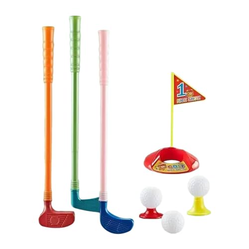 Fenteer 10-teiliges Minigolf-Spielset mit Bällen und Golfschlägern, Putter und Putting Cup, nummerierte Flagge, für Kinder im Alter von 3, 4, 5, 6, 7 und 8 von Fenteer