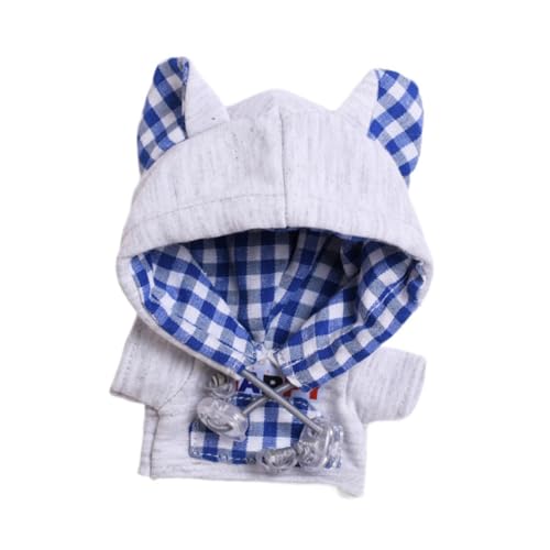 Fenteer 15 cm Plüschpuppenkleidung Cartoon-Puppe Kapuzenpullover Kostüme Stilvolles bequemes Anziehen, Puppenkleidung für Kinder, Grau Fenteer 15 cm Plüschpuppenkleidung Cartoon-Puppe Kapuzenpullover Kostüme Stilvolles bequemes Anziehen, Puppenkleidung für Kinder, Grau von Fenteer