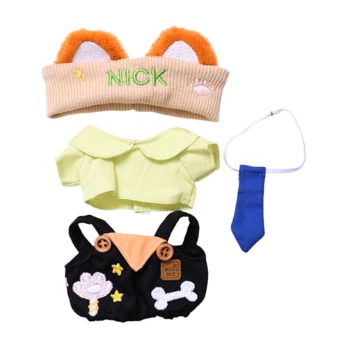 Fenteer 17 cm Mini-Puppenkleidungsset, Puppen, Wechselkleidung, Spiel, Anziehspielzeug, süße Puppen, Kleidungsanzug für 17 cm Anhänger, Puppe, Mädchen, Schwarz Fenteer 17 cm Mini-Puppenkleidungsset, Puppen, Wechselkleidung, Spiel, Anziehspielzeug, süße Puppen, Kleidungsanzug für 17 cm Anhänger, Puppe, Mädchen, Schwarz von Fenteer