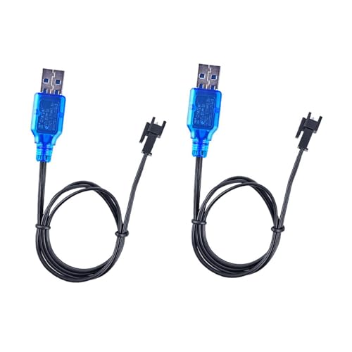 Fenteer 2 Stück 3,7 V 400 mAh USB-Ladekabel RC-Fahrzeug-Ladekabel 60 cm Zuverlässige Ladekabel für RC-Spielzeugautos, Fahrzeuge, Boote von Fenteer