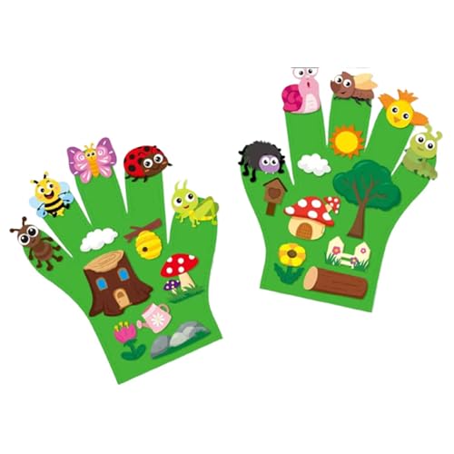 Fenteer 2 Stücke Filz Story Fingerpuppen Frühes Lernen Machen Storytime DIY Storytelling Hand Puppet für häusliche Geschichtenerzählen Partys, Insektenthema von Fenteer