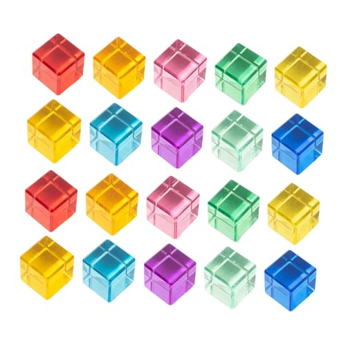 Fenteer 20 Stück Acryl-Edelstein-Stapelblöcke, Regenbogen-Stapelspiel, Konstruktionsspielzeug, pädagogisch wertvoll, für Jungen und Mädchen, Würfel von Fenteer