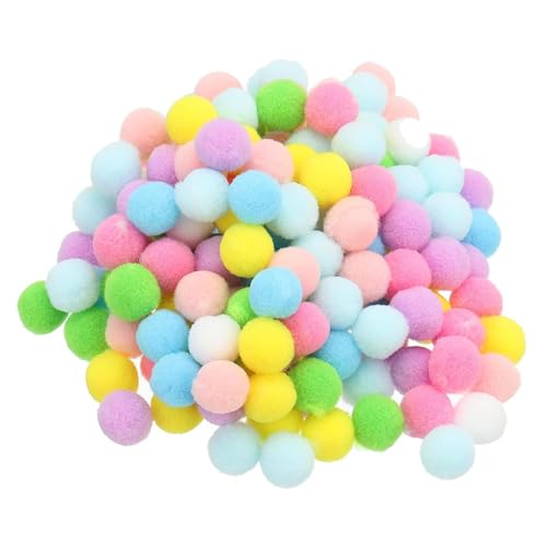 Fenteer 200 Stück Pompons, Pom-Pom-Bälle, flauschig, für Kunst und Handwerk, Bastelmaterial für Weihnachtsdekoration, Party, Schulaktivitäten, Lichtfarbe 2cm von Fenteer