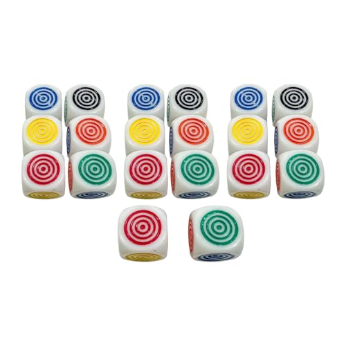 Fenteer 20x Game Dice Set Sechsseitige Würfel Würfel Farberkennung tragbare Mathematikzählung Bunte Würfel Unterrichtsspielzeug von Fenteer