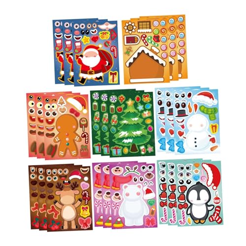 Fenteer 24 Bögen Weihnachtsaufkleber, Feiertagsaufkleber, Partygeschenkzubehör für Jungen und Mädchen, Machen Sie Ihre eigenen Aufkleber, Feiertagsspiele Fenteer 24 Bögen Weihnachtsaufkleber, Feiertagsaufkleber, Partygeschenkzubehör für Jungen und Mädchen, Machen Sie Ihre eigenen Aufkleber, Feiertagsspiele von Fenteer