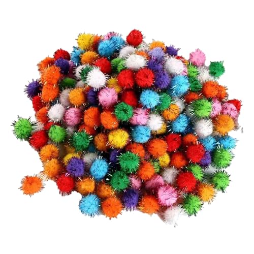 Fenteer 240 x Pompons, flauschig, Mehrfarbig, Bastelmaterial zum Selbermachen, Kunsthandwerk für Feiertagspartys, Weihnachtsdekoration, Heimdekorationen, Style B von Fenteer