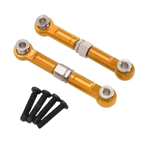 Fenteer 2X 1:14 RC-Auto-Lenkgestänge, Zugstangen-Lenkstange, verstellbare Spurstangen aus Aluminiumlegierung für 14211-Fahrzeuge, RC-Auto, DIY, Gold von Fenteer