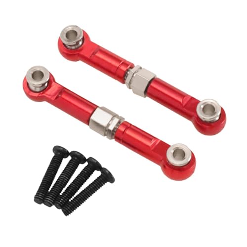 Fenteer 2X 1:14 RC-Auto-Lenkgestänge, Zugstangen-Lenkstange, verstellbare Spurstangen aus Aluminiumlegierung für 14211-Fahrzeuge, RC-Auto, DIY, Rot von Fenteer