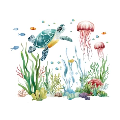 Fenteer 2X Meeresaugenschildkröte Wandtattoos unter der Sea World Szenerie Dekorative lustige Schildkröte Wandkleher für Badezimmer Hintergrund Fenteer 2X Meeresaugenschildkröte Wandtattoos unter der Sea World Szenerie Dekorative lustige Schildkröte Wandkleher für Badezimmer Hintergrund von Fenteer