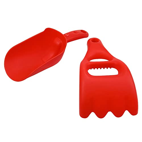 Fenteer 2X Reise-Kind-Spielzeug-Set, Baby-Sandkasten-Spielzeug, Gebäude-Sand-Spielset, Garten, glatt, für Kleinkinder, Kinder, Hinterhof, Rot von Fenteer