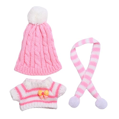 Fenteer 3 x Modepuppen-Pullover und Mütze, Schal, Kostümzubehör, handgefertigte Kleidung für 15–17 cm große Puppen, Rosa Fenteer 3 x Modepuppen-Pullover und Mütze, Schal, Kostümzubehör, handgefertigte Kleidung für 15–17 cm große Puppen, Rosa von Fenteer