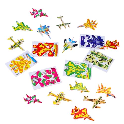 Fenteer 3D-Cartoon-Puzzles, Kinderspielzeug für Jungen und Mädchen, motorische Fähigkeiten im Alter von 4–7 Jahren, Glatte Oberfläche und Keine Grate, Flugzeug von Fenteer