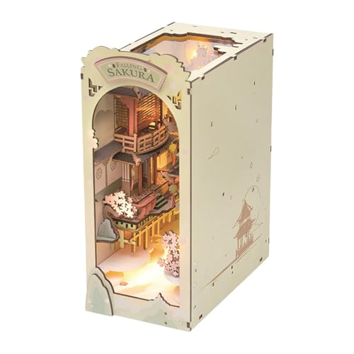 Fenteer 3D-Holzpuzzle zum Selbermachen, Buchstützen-Set, Kreativitäts-Bauset, Diorama-Dekoration, Puppenhaus-Bücherregal-Einsatz-Dekoration für Teenager und Fenteer 3D-Holzpuzzle zum Selbermachen, Buchstützen-Set, Kreativitäts-Bauset, Diorama-Dekoration, Puppenhaus-Bücherregal-Einsatz-Dekoration für Teenager und von Fenteer