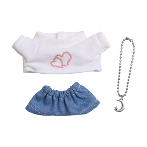 Fenteer 3X Puppen-T-Shirt mit Jeans und Halskette Mädchen Puppenkleidung Handarbeit süßes Puppenzubehör Puppenoutfit für 5-6 Zoll Dills Geschenk, Weiß Und Herz Fenteer 3X Puppen-T-Shirt mit Jeans und Halskette Mädchen Puppenkleidung Handarbeit süßes Puppenzubehör Puppenoutfit für 5-6 Zoll Dills Geschenk, Weiß Und Herz von Fenteer