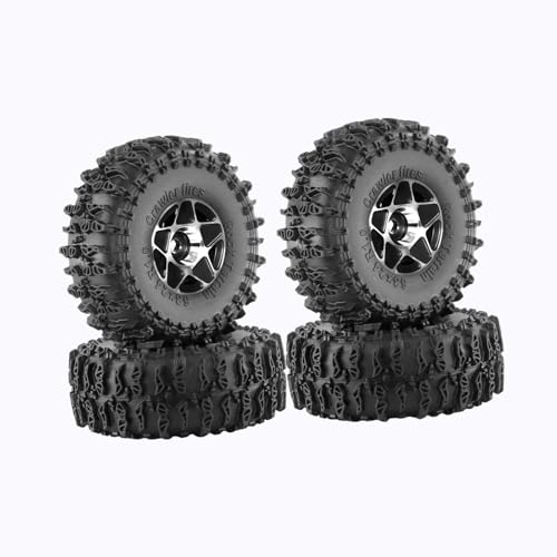 Fenteer 4 Stück 1/18 1/24 RC Reifen Reifen 63 Mm Durchmesser Guter Grip Ersatzrad Reifen Set für SCX24 Fcx24 Modell RC Car DIY, Schwarz Fenteer 4 Stück 1/18 1/24 RC Reifen Reifen 63 Mm Durchmesser Guter Grip Ersatzrad Reifen Set für SCX24 Fcx24 Modell RC Car DIY, Schwarz von Fenteer