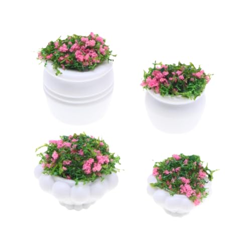 Fenteer 4 Stück Dollhouse Pflanze Bonais Miniatur Ornament Accessoires Spielzeug künstlicher winziger Blumenpot von Modell Mini -Garten von Fenteer