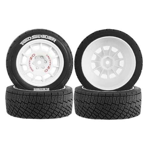 Fenteer 4 Stück RC-Rad und Reifen, schwarz, professionell, einfache Installation, DIY-Modell, DIY-Ersatzteile, 7,6 cm Durchmesser, für 1/10 von Fenteer
