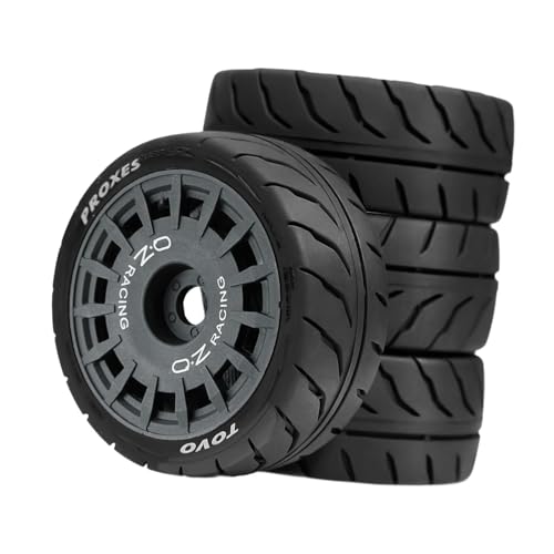 Fenteer 4 Stück Räder Reifen Professionell Einfache Installation Modell DIY Ersatzteile 3 Zoll Durchmesser DIY Modifiziert für 1/10 XV02, Grau von Fenteer