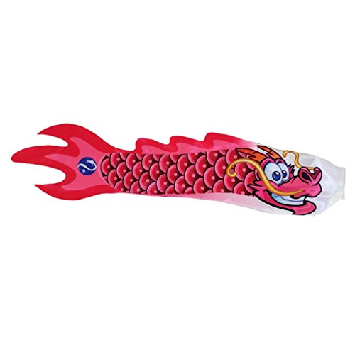 Fenteer 5 Optionen 70 cm Drachen Windsack Karpfen Flagge Koi Drachen Streamer Hängen Dekor Satin Tuch, Rose Rot Fenteer 5 Optionen 70 cm Drachen Windsack Karpfen Flagge Koi Drachen Streamer Hängen Dekor Satin Tuch, Rose Rot von Fenteer