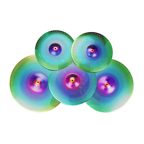Fenteer 5 Stück Low Volumen Cymbal Pack für DrMMer Übung Anfänger Geschenk 14 "Hi Hut 16" Crash 18 '"Rash 20" Fahrt für Schlafzimmer, Bunt Fenteer 5 Stück Low Volumen Cymbal Pack für DrMMer Übung Anfänger Geschenk 14 "Hi Hut 16" Crash 18 '"Rash 20" Fahrt für Schlafzimmer, Bunt von Fenteer