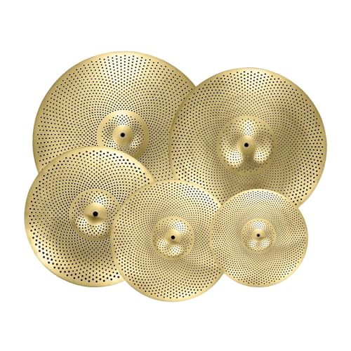 Fenteer 5 Stück Low Volumen Cymbal Pack für DrMMer Übung Anfänger Geschenk 14 "Hi Hut 16" Crash 18 '"Rash 20" Fahrt für Schlafzimmer, Gelb Fenteer 5 Stück Low Volumen Cymbal Pack für DrMMer Übung Anfänger Geschenk 14 "Hi Hut 16" Crash 18 '"Rash 20" Fahrt für Schlafzimmer, Gelb von Fenteer